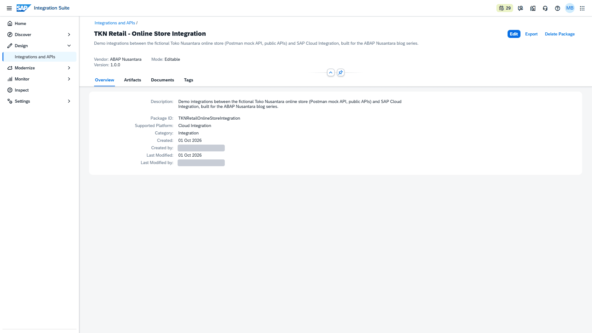 Package TKN Retail - Online Store Integration yang masih kosong